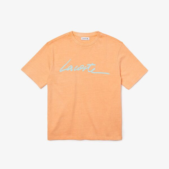 Shop The Latest Collection Of Outlet - Lacoste Women'S Crew Neck Print Lettering Cotton T-Shirt - Tf1244 In Lebanon