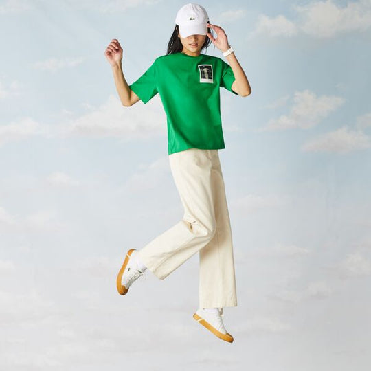 Women's Crew Neck Polaroid Collaboration Print Cotton T-Shirt - Tf2823