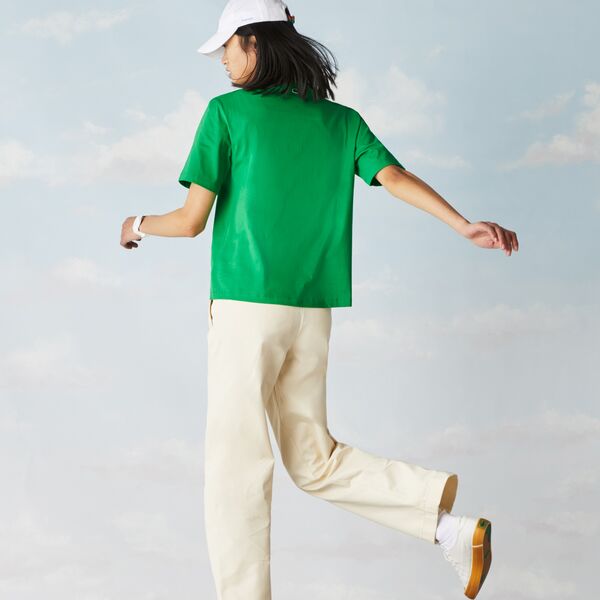 Women's Crew Neck Polaroid Collaboration Print Cotton T-Shirt - Tf2823