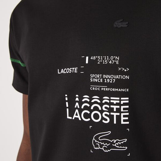 Mens Lacoste Sport Lettered Technical Cotton T-Shirt  - Th0821