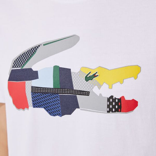 Men's Lacoste Sport Patchwork Crocodile Print Cotton T-Shirt - Th0822