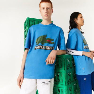 Unisex Lacoste x Minecraft Print Organic Cotton T-Shirt  - TH5038