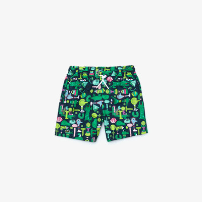 Shop The Latest Collection Of Outlet - Lacoste Boys’ Lacoste X Jeremyville Graphic Printed Swim Trunks - Mj0126 In Lebanon