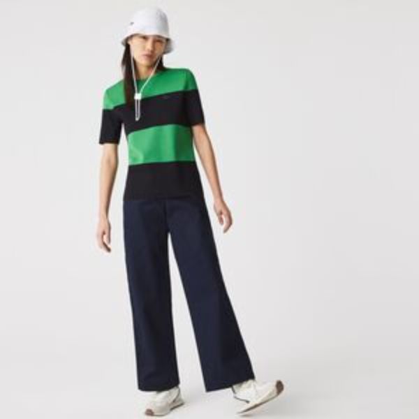 Women's Solid High-Waisted Flared Cotton Pants - Hf0314