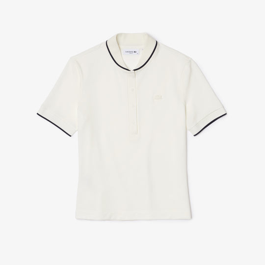 Shop The Latest Collection Of Outlet - Lacoste Women'S Lacoste Slim Fit Striped Collar Flowy Piquã© Polo - Pf9203 In Lebanon