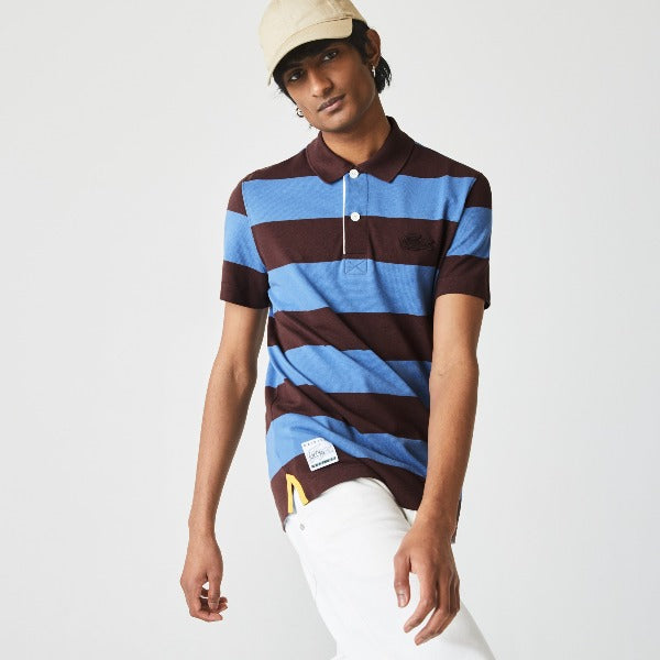 Men's Lacoste Regular Fit Striped Cotton Pique Polo Shirt - Ph0106