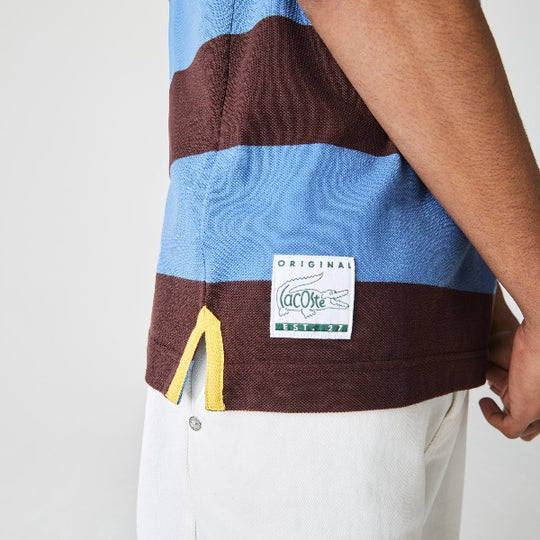 Men's Lacoste Regular Fit Striped Cotton Pique Polo Shirt - Ph0106