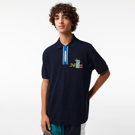Shop The Latest Collection Of Lacoste Men'S Holiday Contrast Placket And Crocodile Badge Polo Shirt - Ph1465 In Lebanon