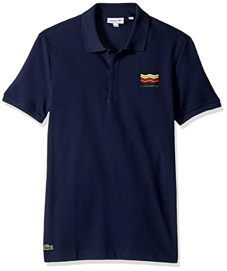 Men's Slim-Fit Cotton Petit Piqué Polo Shirt With A Colorful Print - Ph4270