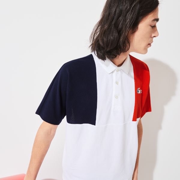 Men's Lacoste Sport Jeux Olympiques Tricolour Cotton Polo Shirt - Ph7636