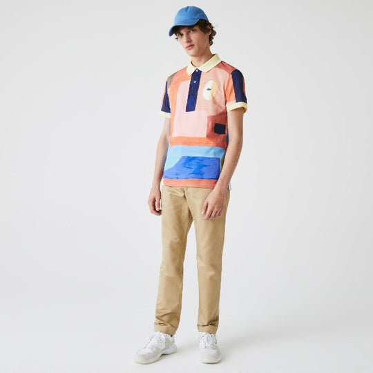 Men's Lacoste Regular Fit Paint Print Cotton Pique Polo Shirt - Ph9707