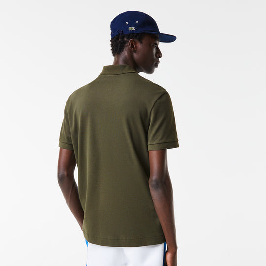Men's Regular Fit Contrast Lettering Petit Piqué Polo Shirt - Ph9907