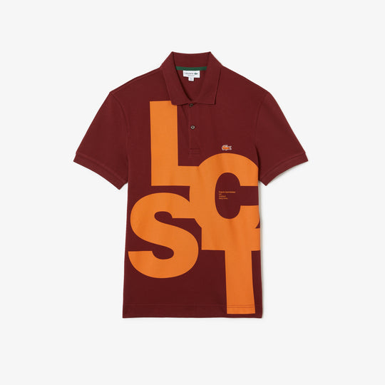 Men's Regular Fit Contrast Lettering Petit Piqué Polo Shirt - Ph9907