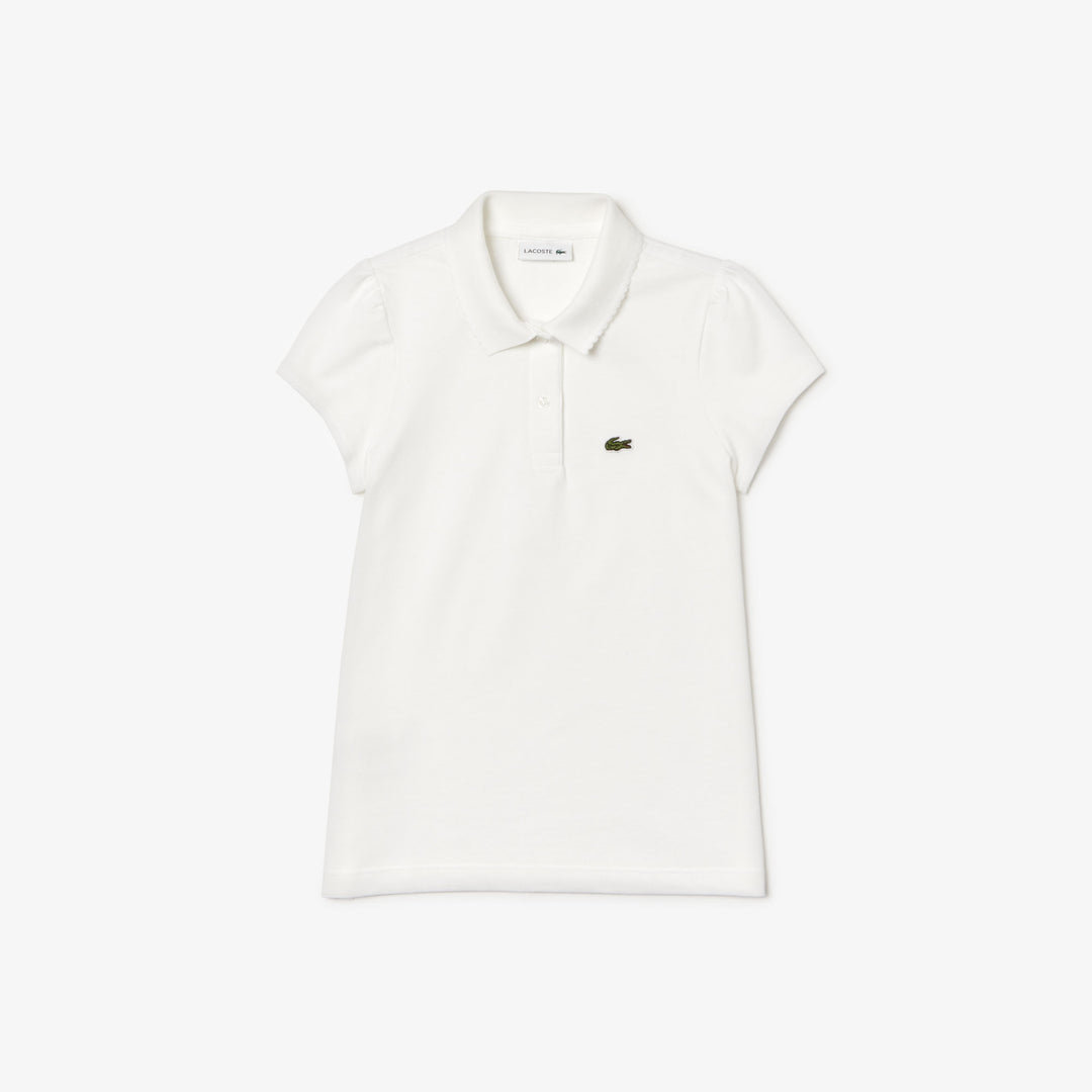 Girls' Lacoste Scalloped Collar Mini Pique Polo Shirt - Pj3594