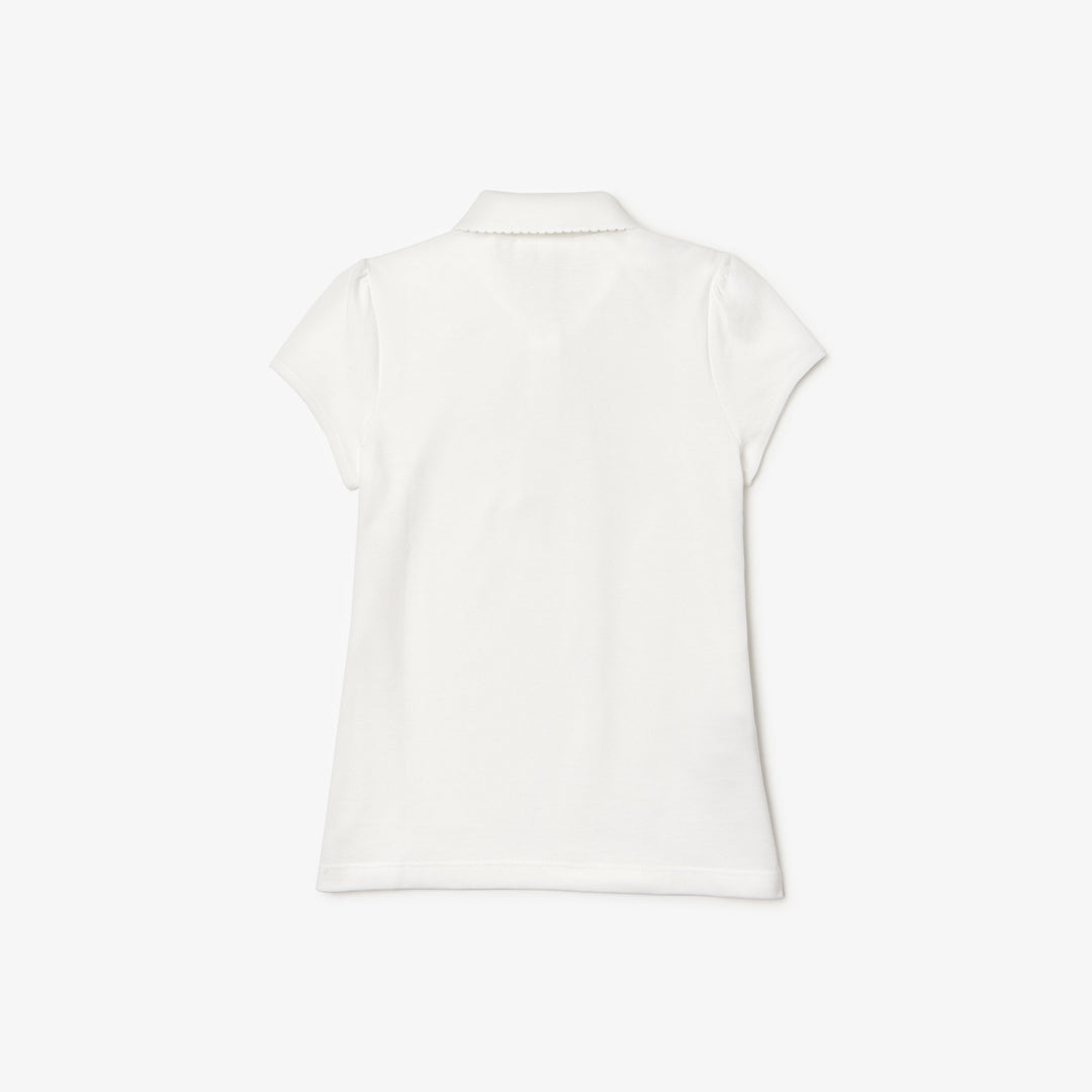 Girls' Lacoste Scalloped Collar Mini Pique Polo Shirt - Pj3594