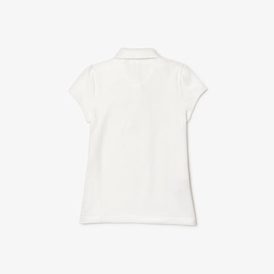 Girls' Lacoste Scalloped Collar Mini Piqué Polo Shirt - Pj3594