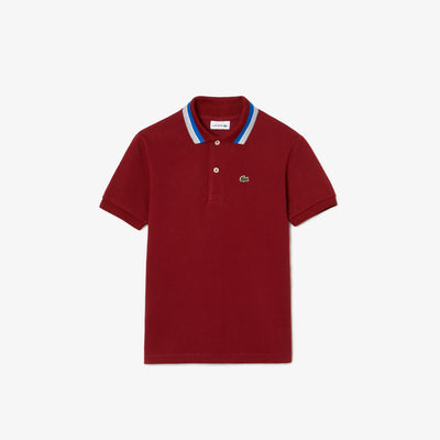 Boys' Lacoste Tricolour Collar Cotton Petit Piqué Polo - PJ9702