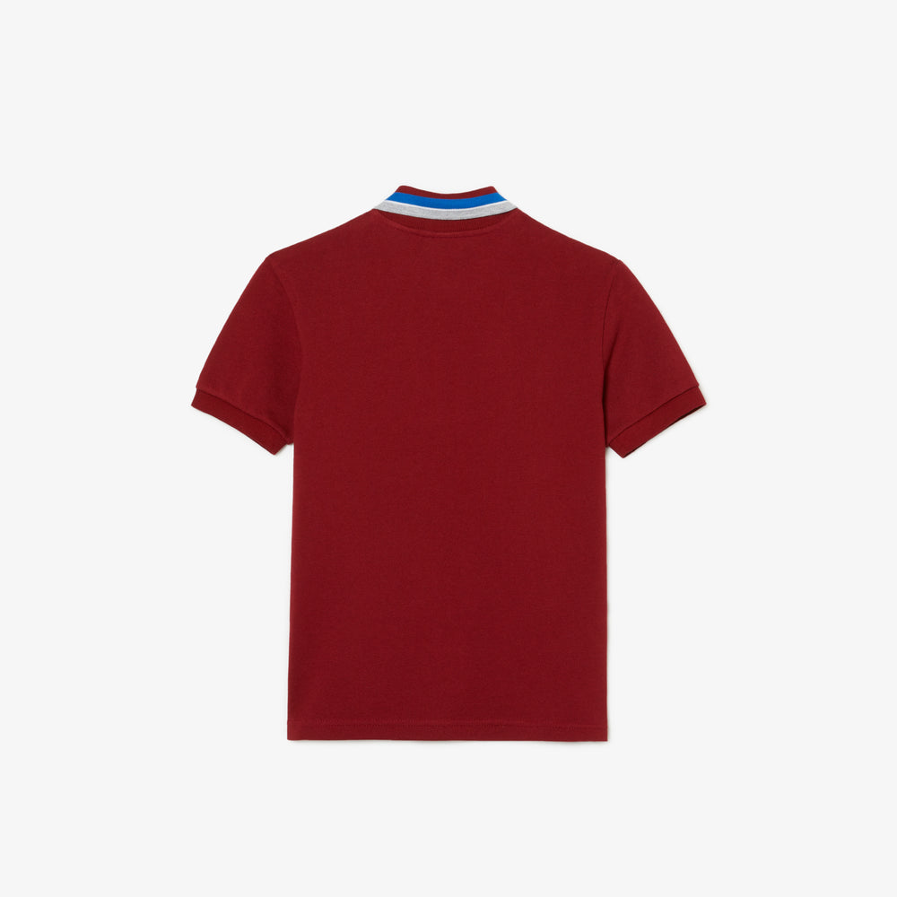 Boys' Lacoste Tricolour Collar Cotton Petit Pique Polo - PJ9702
