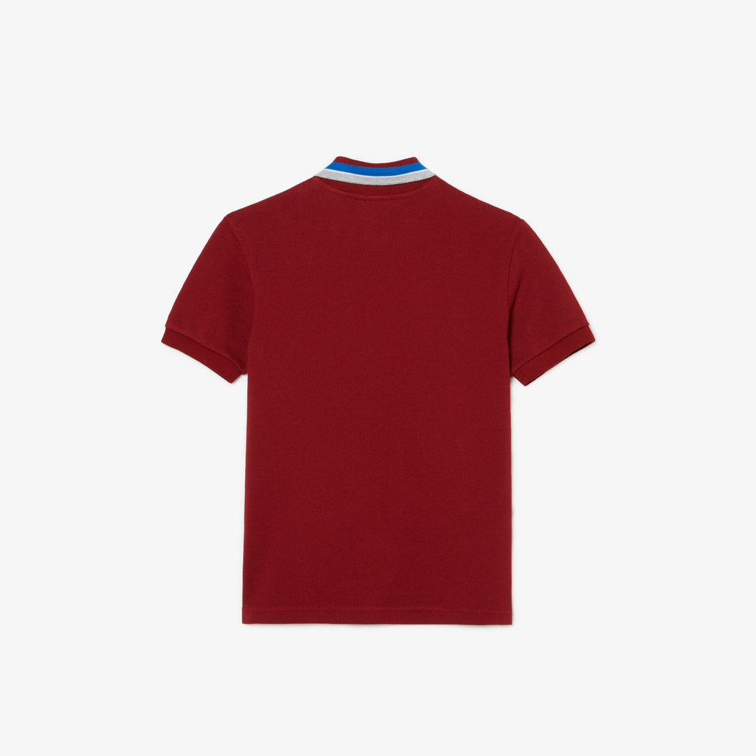 Boys' Lacoste Tricolour Collar Cotton Petit Pique Polo - PJ9702