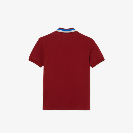 Boys' Lacoste Tricolour Collar Cotton Petit Pique Polo - PJ9702