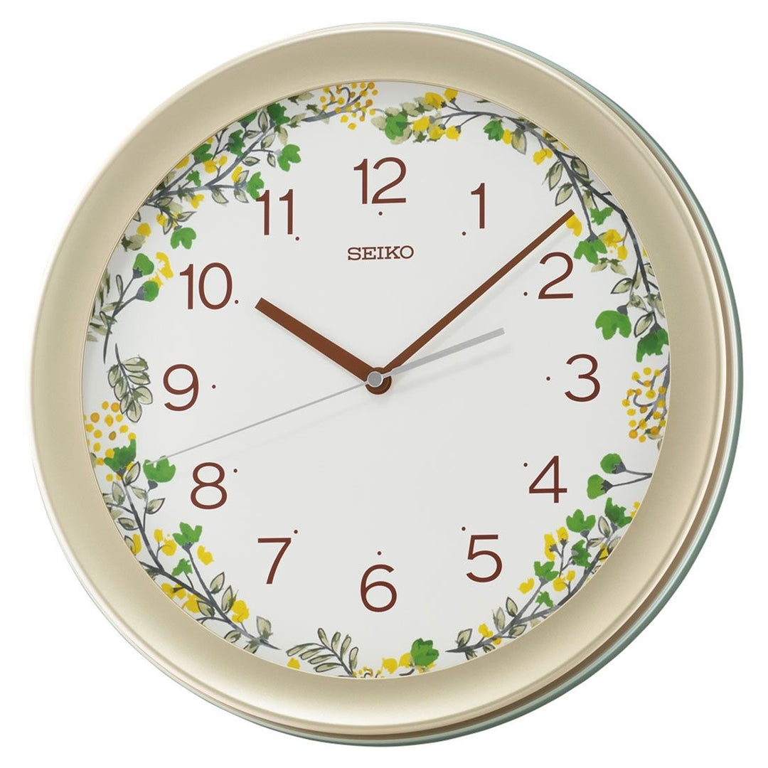 Shop The Latest Collection Of Seiko Wall Clock Metallic Gold & Pearlised Green 36.8 Cm - Qxa777Mr In Lebanon