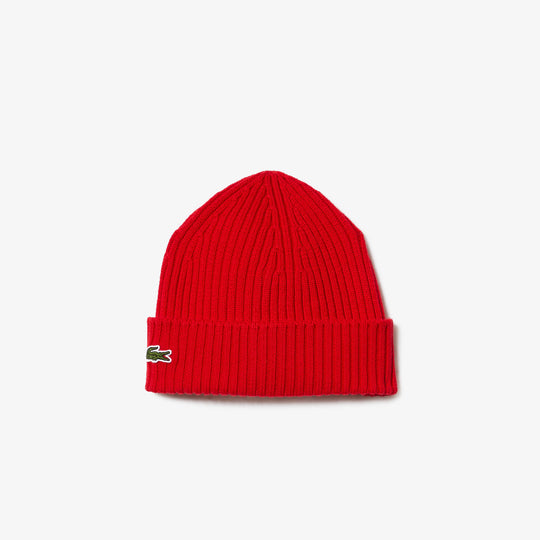 Unisex Lacoste Ribbed Wool Beanie - Rb0001