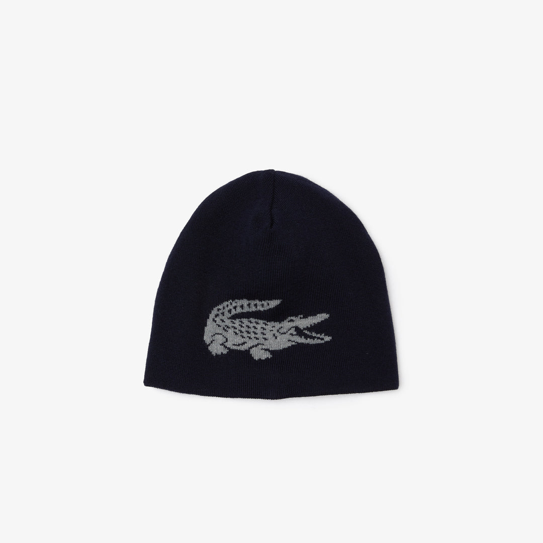 Unisex Lacoste Contrast Crocodile Reversible Beanie - Rb0059