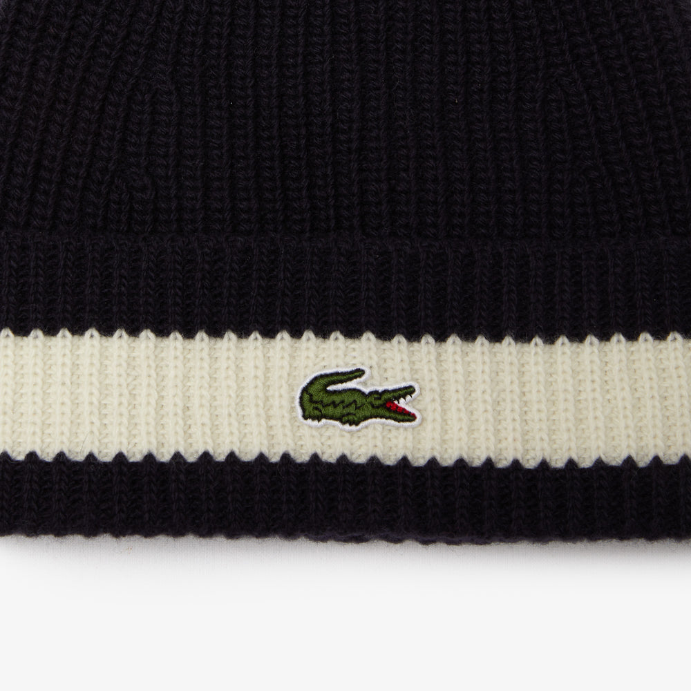 Unisex Lacoste Ribbed Wool Beanie - Rb9883