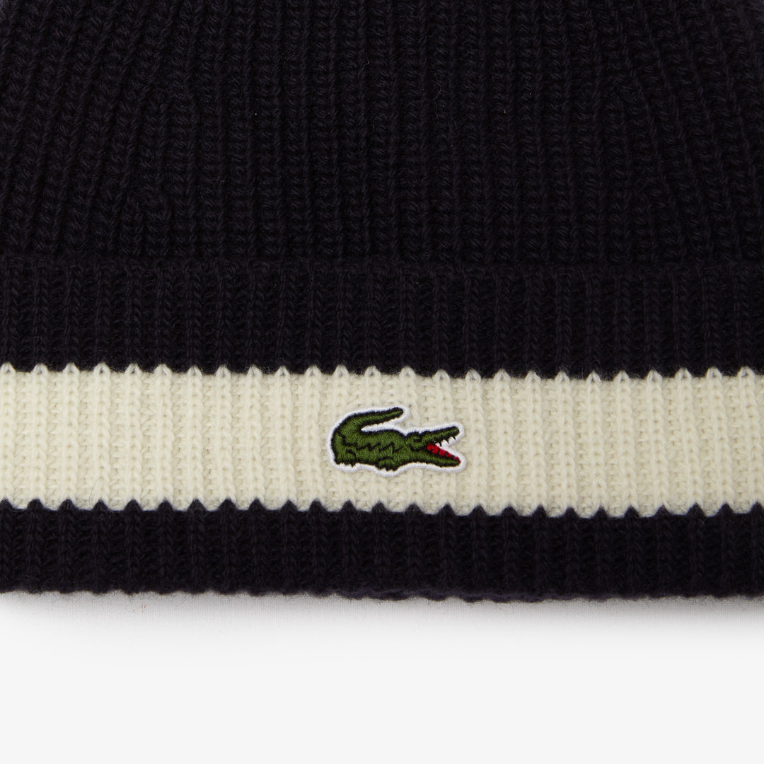 Unisex Lacoste Ribbed Wool Beanie - Rb9883