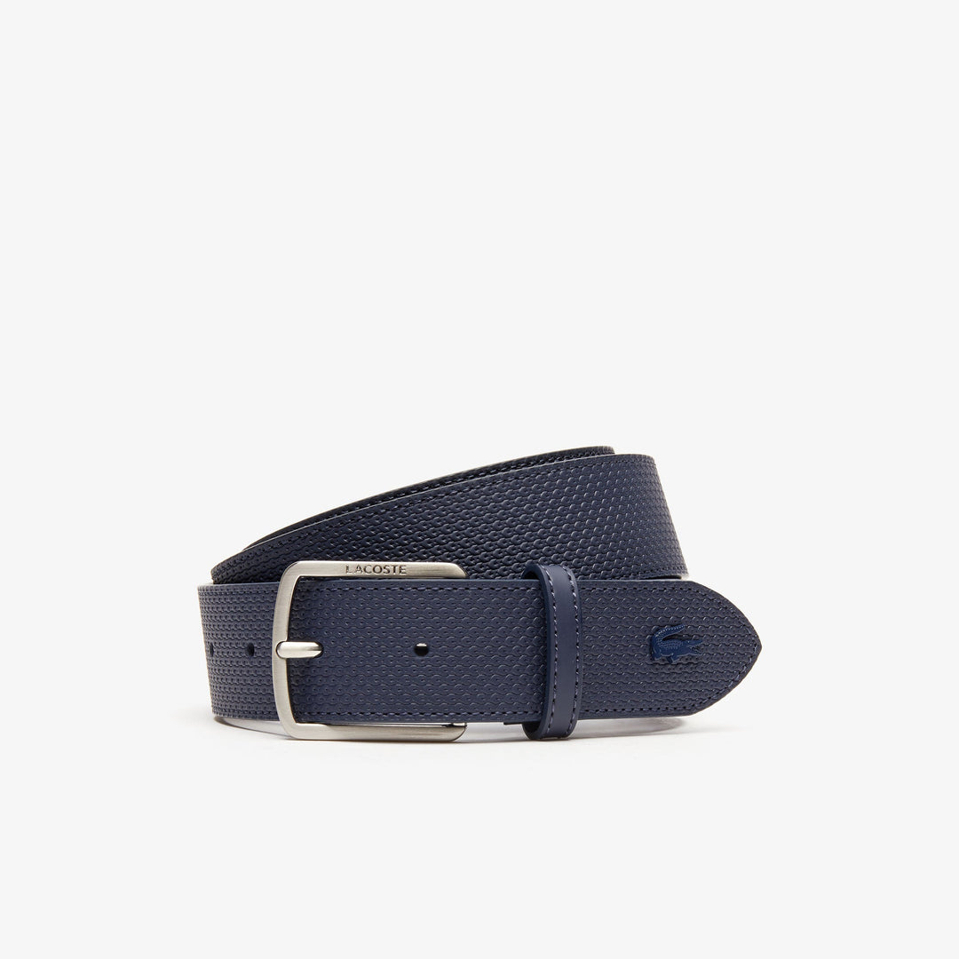 Shop The Latest Collection Of Lacoste Men'S Lacoste Engraved Buckle Texturised Leather Belt  - Rc4005 In Lebanon