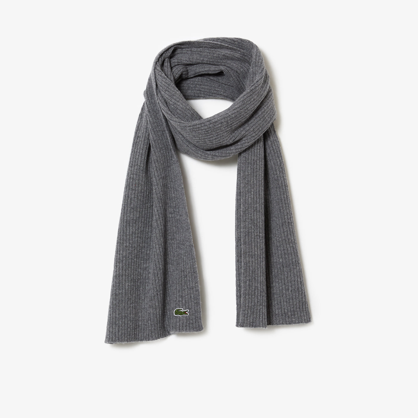 Unisex Lacoste Ribbed Wool Scarf - RE0058
