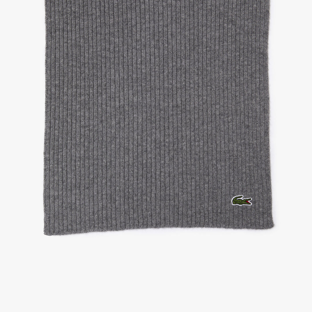 Unisex Lacoste Ribbed Wool Scarf - Re0058