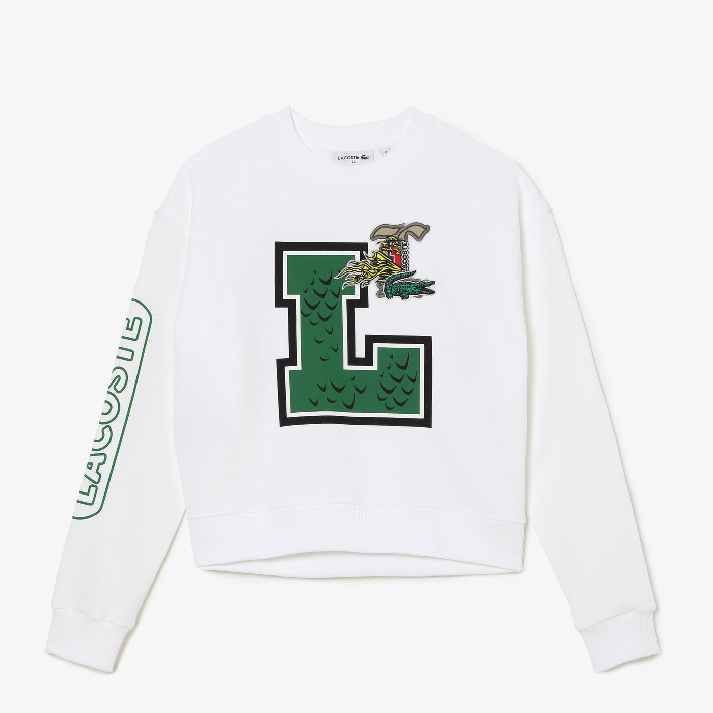 Shop The Latest Collection Of Lacoste Women'S Holiday Loose Fit Oversized Print And Branded Sweatshirt - Sf1411 In Lebanon