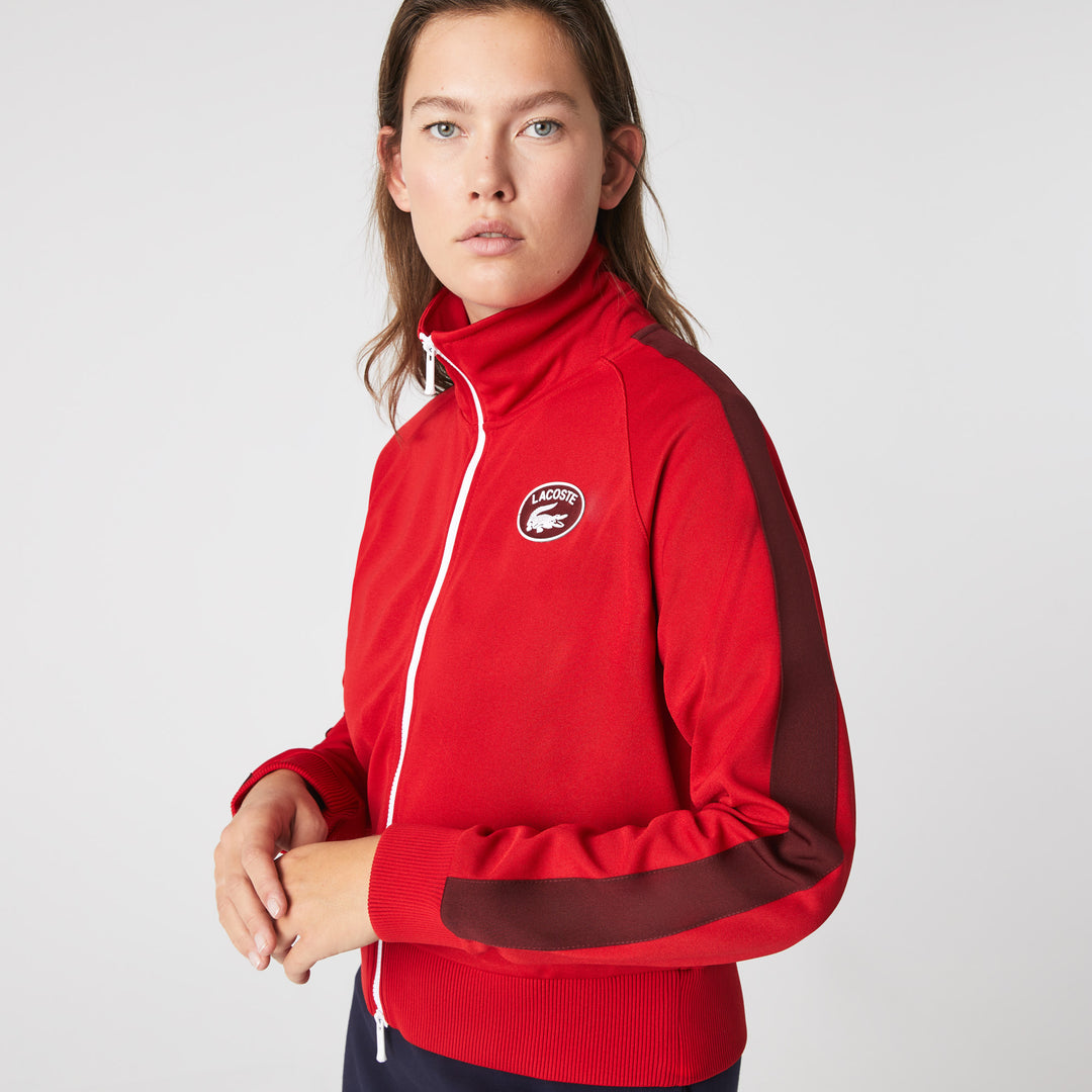 Women's Lacoste Badge Pique Zippered Sweatshirt - Sf9429