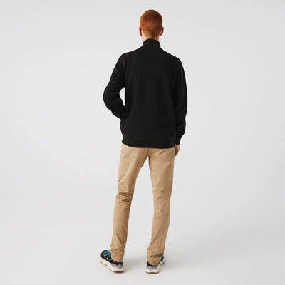 Men's Zippered Stand-Up Collar Pique Fleece Jacket - SH2178