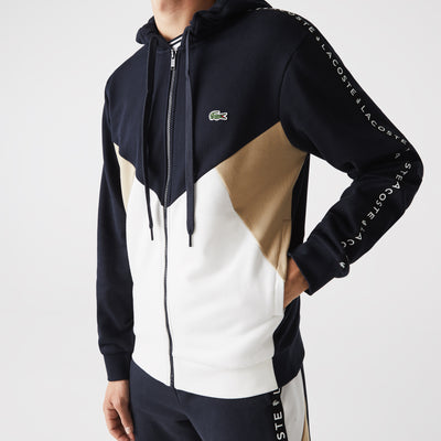 Shop The Latest Collection Of Outlet - Lacoste Men’S Hooded Colorblock Lettered Fleece Zip Sweatshirt - Sh6905 In Lebanon