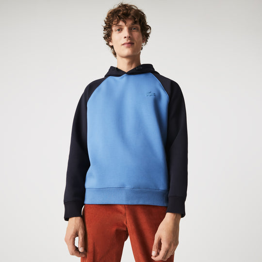 Men's Hoodie With Hood With A Zipper, Two-Color, Contrasting - Sh7385