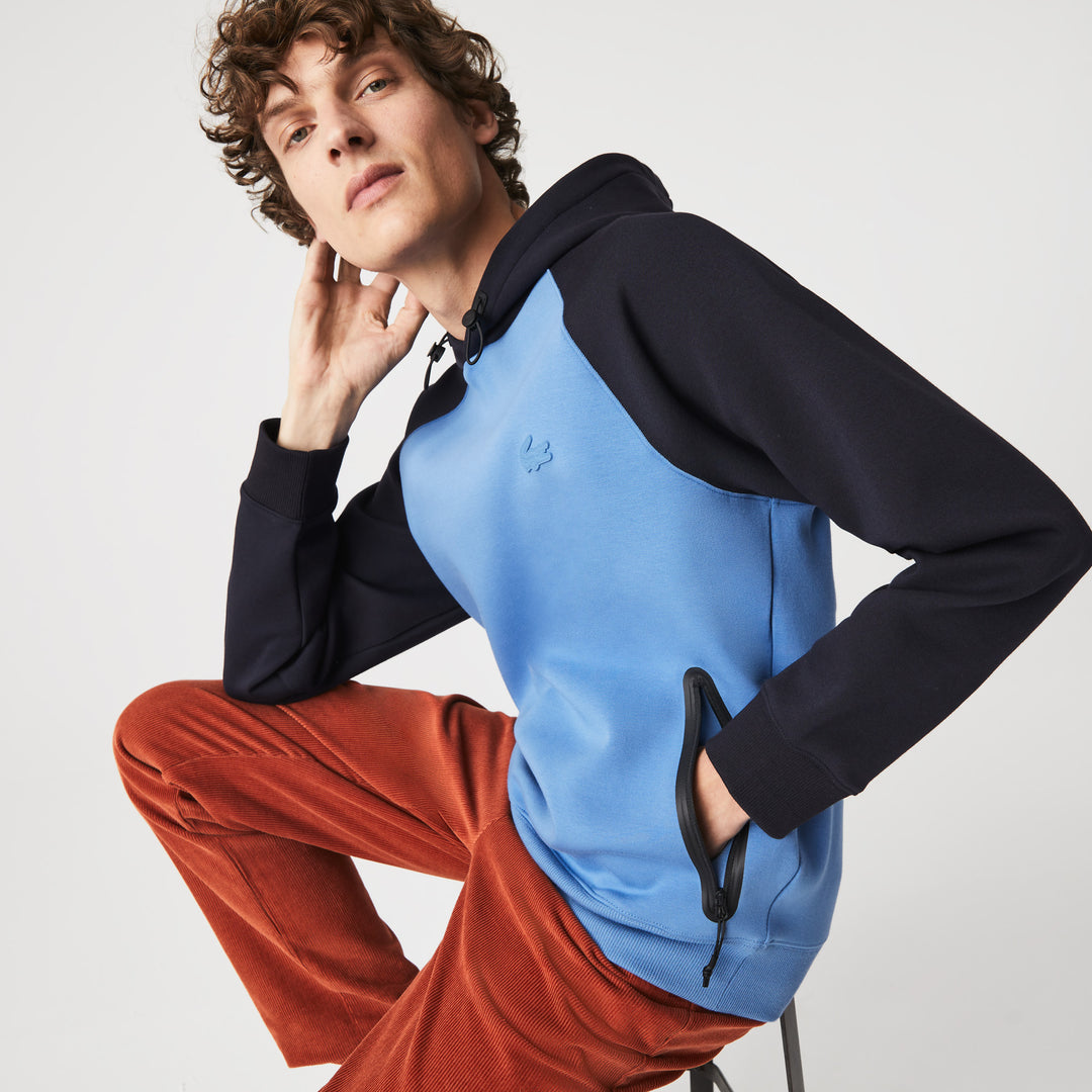 Men's Hoodie With Hood With A Zipper, Two-Color, Contrasting - Sh7385