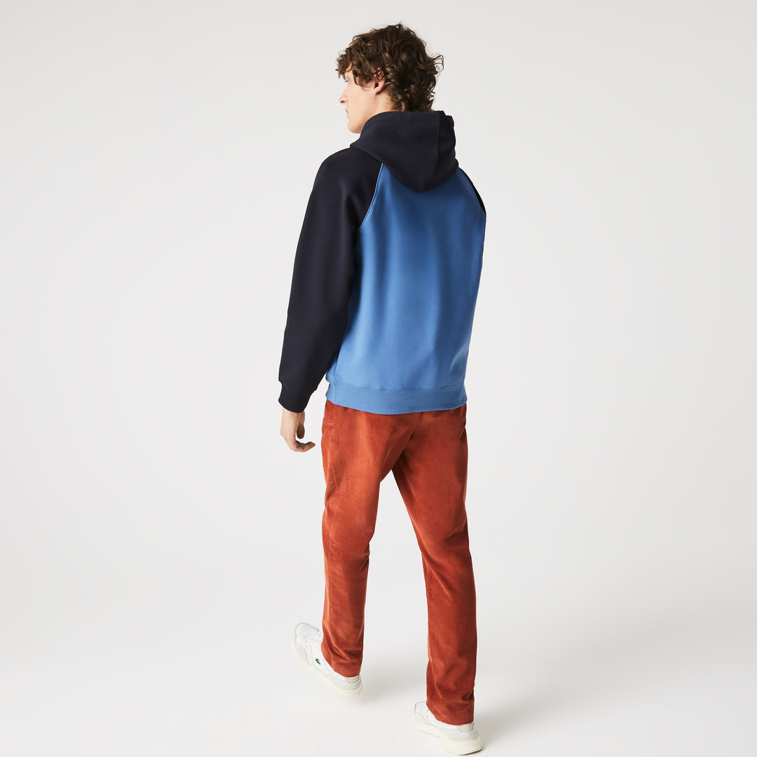 Men's Hoodie With Hood With A Zipper, Two-Color, Contrasting - Sh7385