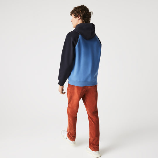 Men's Hoodie With Hood With A Zipper, Two-Color, Contrasting - Sh7385