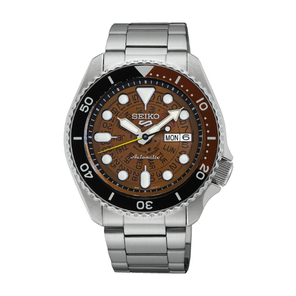 Shop The Latest Collection Of Seiko Seiko 5 Skeleton Burnt Orange Dial Silver Steel 42.5Mm - Srpj47K1Q In Lebanon