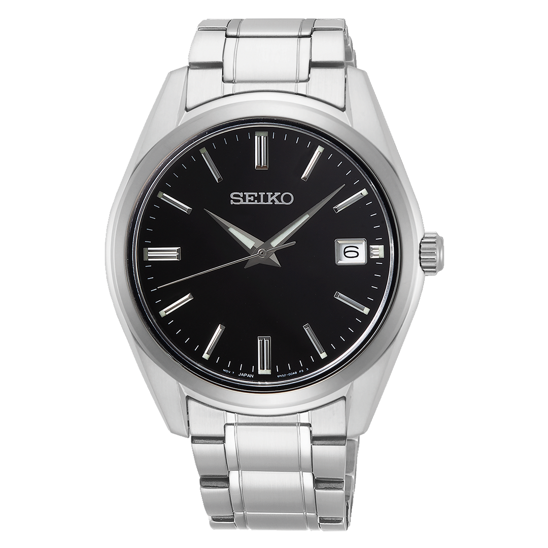 Shop The Latest Collection Of Seiko Seiko Quartz Blk Dial Silver Steel 40.2Mm - Sur311P1 In Lebanon