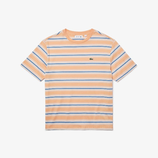 Shop The Latest Collection Of Outlet - Lacoste Women'S Crew Neck Striped Cotton T-Shirt - Tf1243 In Lebanon