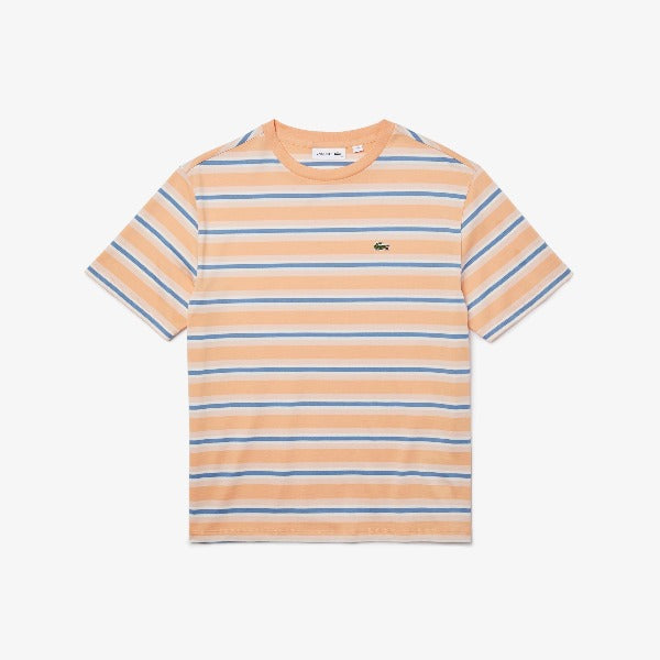 Shop The Latest Collection Of Outlet - Lacoste Women'S Crew Neck Striped Cotton T-Shirt - Tf1243 In Lebanon