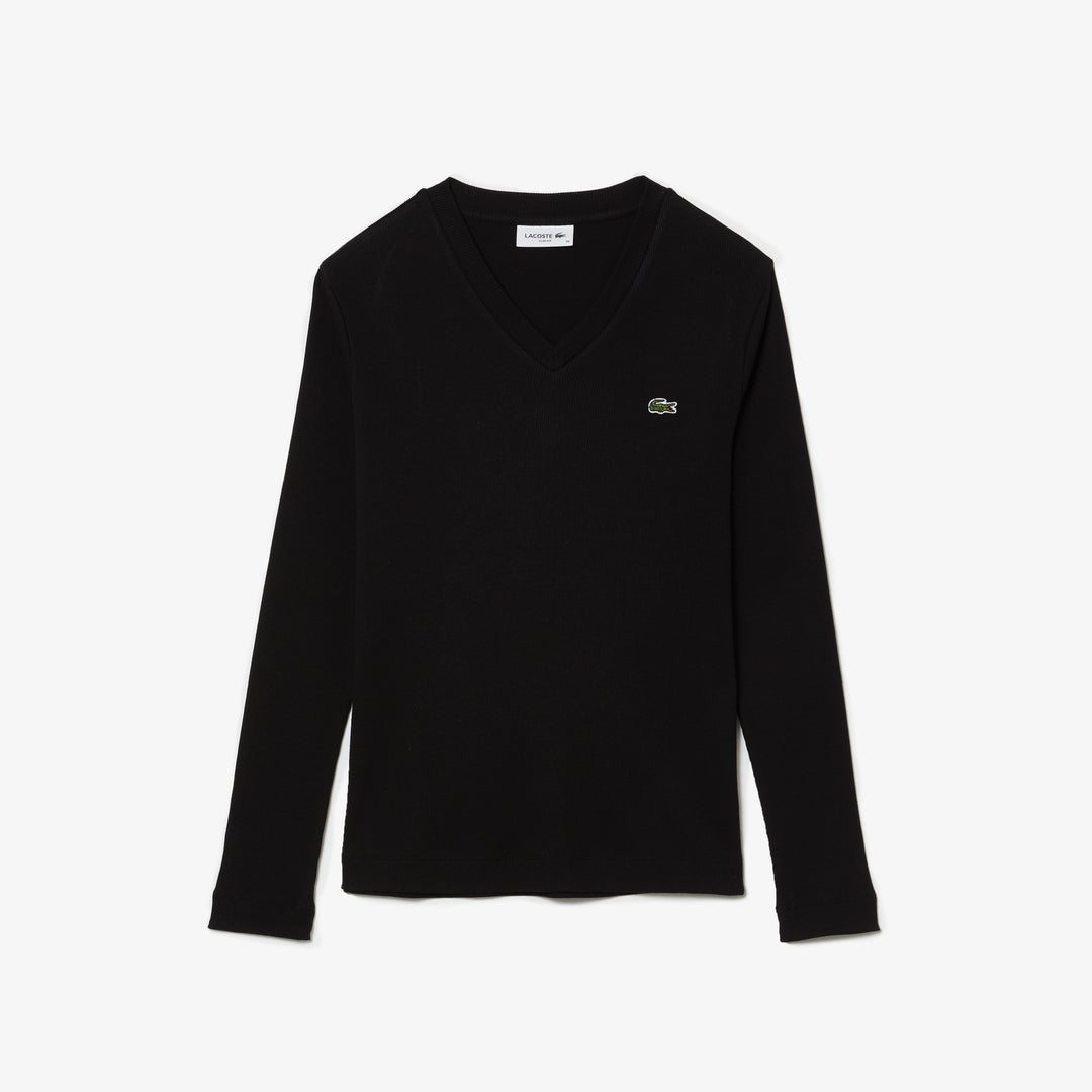 Women's Lacoste Slim Fit V-Neck T-Shirt - Tf2592