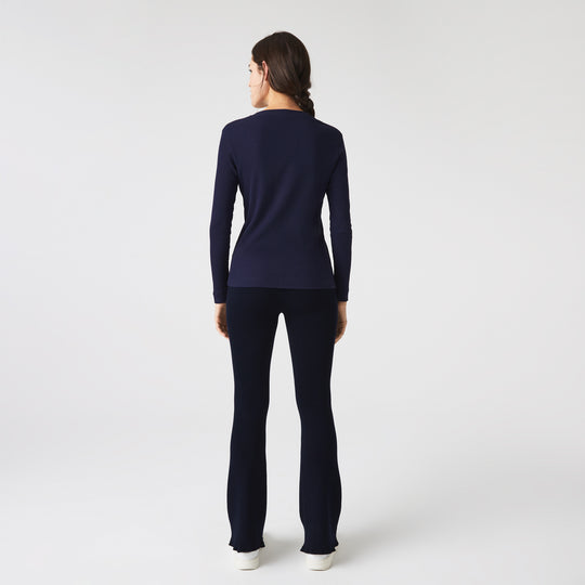 Women's Lacoste Slim Fit V-Neck T-Shirt - Tf2592