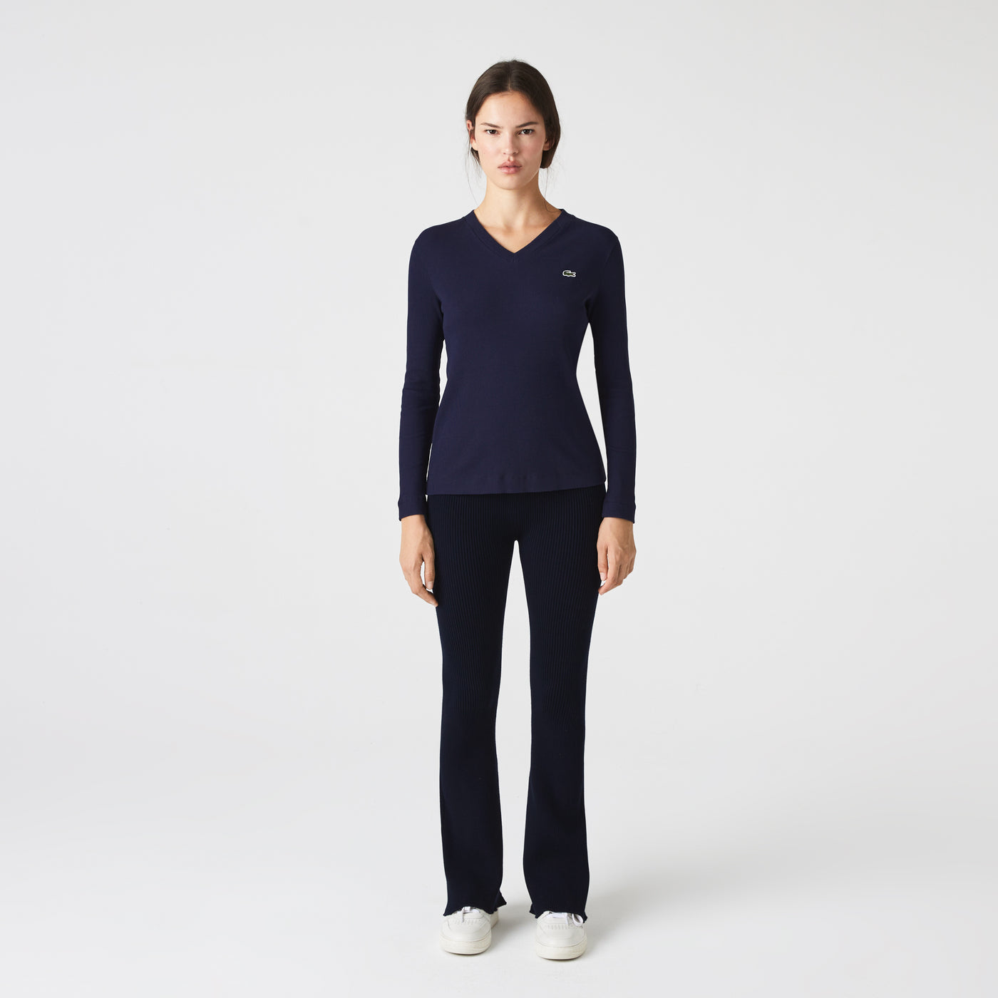 Women's Lacoste Slim Fit V-Neck T-Shirt - Tf2592