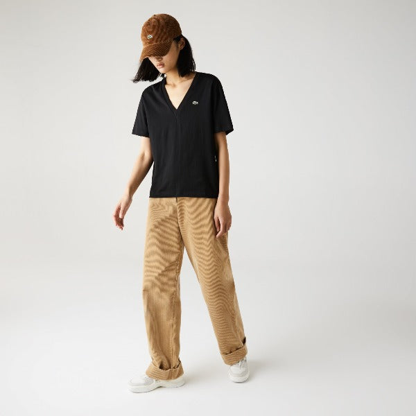Women's V-Neck Premium Cotton T-Shirt - Tf5458