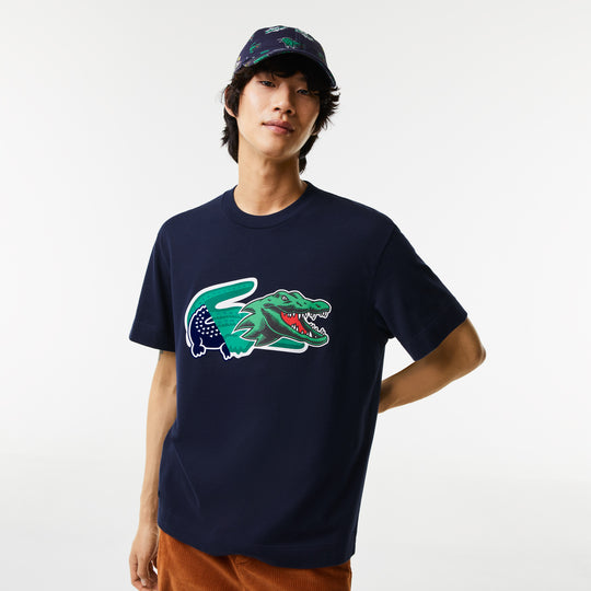 Men's Holiday Relaxed Fit Oversized Crocodile T-Shirt - Th1410