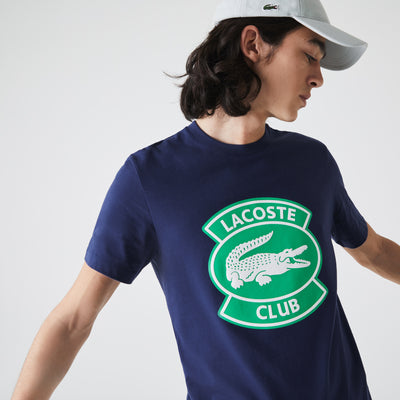 Men's Crew Neck Oversized Lacoste Club Badge Cotton T-Shirt - Th1786